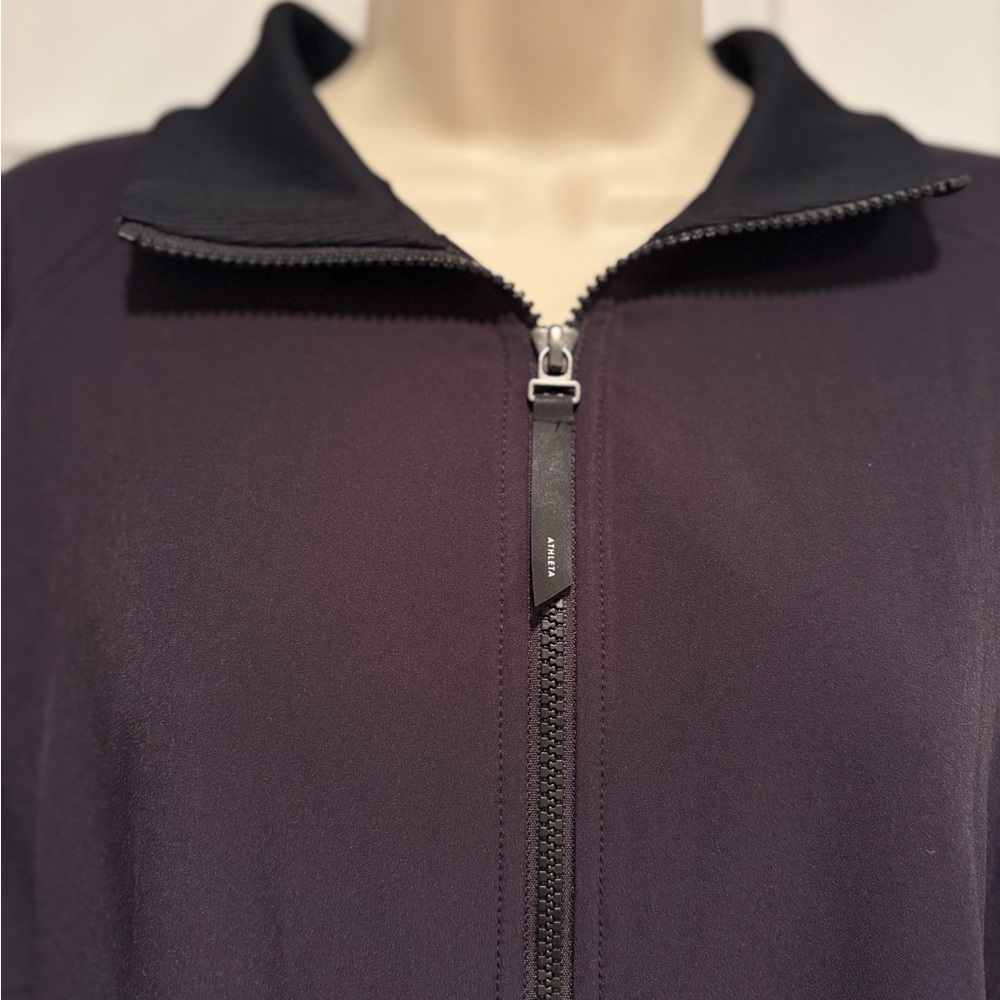 Athleta Advantage Jacket Black Pleated Back Zip Jacket Large Tall NWT Athleisure